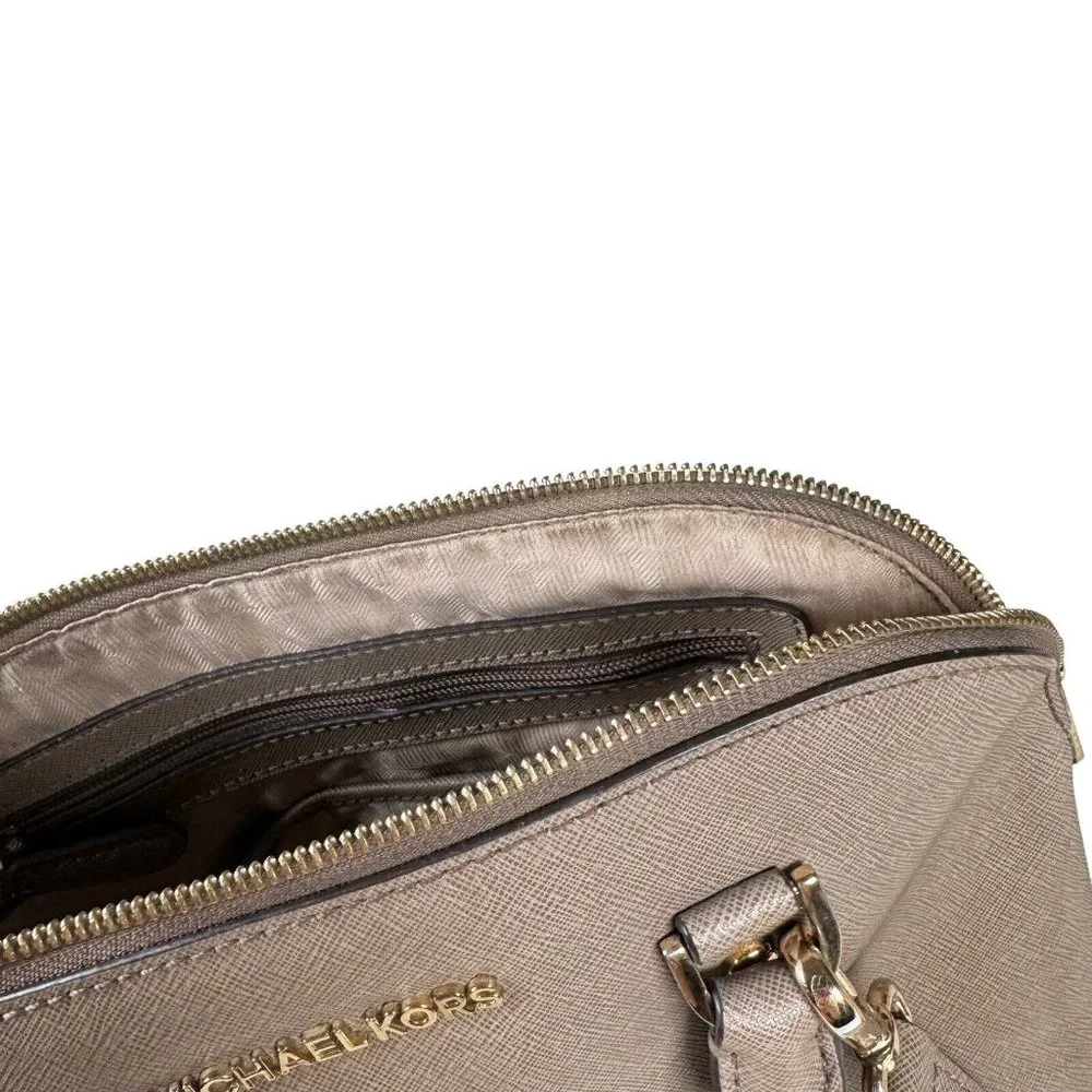 Michael Kors Raspberry‎ CINDY Medium Dome Satchel Saffiano Leather Bag Purse